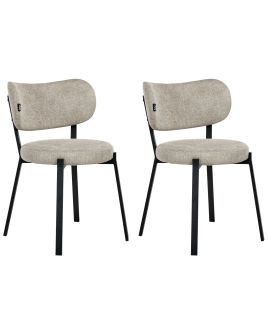 FLEETMERE Fabric Dining Chairs - Set of 2 - Beige