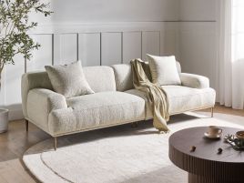 BAZILO Boucle Fabirc 3 Seater Sofa - Off White
