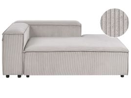 TROMSO Corduroy Fabric Left-Hand Chaise Lounge - Taupe