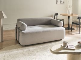 BACOVI Fabric 2 Seater Sofa - Light Grey