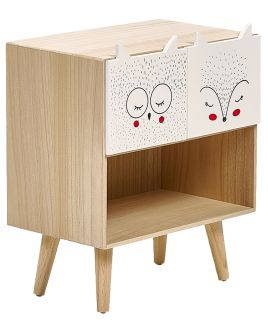 2 Drawer Bedside Table RUPERT Light Brown