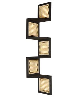 4 Tier Bookcase ALDER Wood 101 cm Black