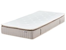 DELICE Latex Pocket Spring Mattress Medium 90 x 200cm EU Single - White with Beige