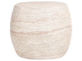 CRESTWELL Side Table Travertine Effect - Beige