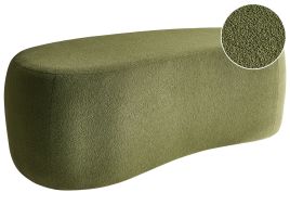 BDYARA Boucle Fabric Footstool - Green