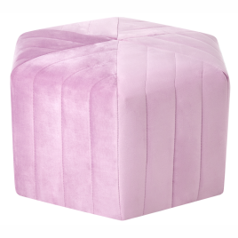 TOLVAIRA Velvet Ottoman Pouffe - Light Voilet
