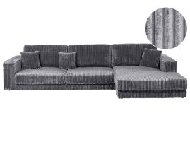 Corner Sofa - TOFOLEN Left Hand Facing 4 Seater Jumbo Cord Dark Grey