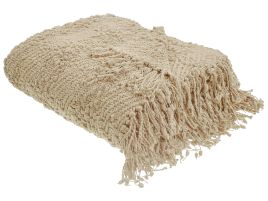 Blanket VELLA Cotton 150 x 200 cm Beige
