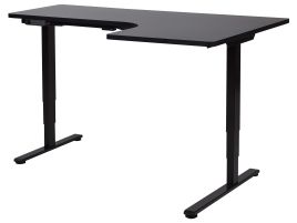 Electric Adjustable Right Corner Desk 160 x 59 cm Black DESTINES