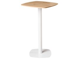 MOORLEIGH Square Bar Table - White with Dark Oak