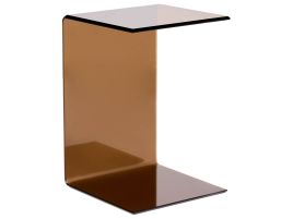 CROMDON Side Table Tempered Glass - Brown