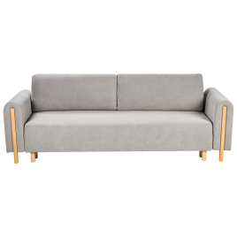 TREVAYNE Fabric 3 Seater Sofa Bed with Storage - Grey