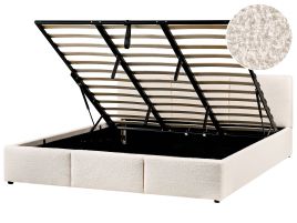 BOUESS Ottoman Bed Boucle 180 x 200 cm (EU Super King) Off-White