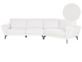 3 Seater Boucle Sofa White KANSSELI