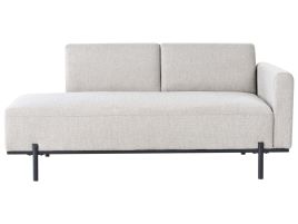 GRITTENDEN Faux Linen Chaise Longue - Light Grey