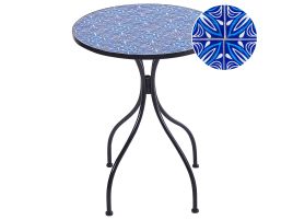 Metal Garden Bistro Table Diameter 60 cm Black CIGLIANO