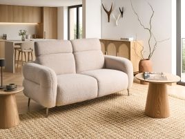ARVANTO Boucle Fabirc 2 Seater Sofa - Beige