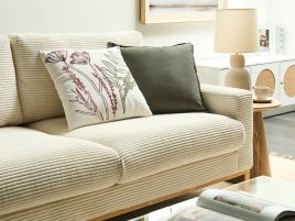 NAZEXI Cotton Decorative Cushions Floral Pattern Set of 2 - White