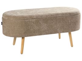 Fabric Storage Bench Light Brown OKLAHOMA