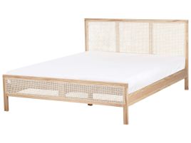 SAELRNAS Bed Pine Wood 160 x 200 cm (EU King Size) Light Brown