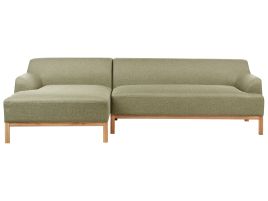 Right Hand Fabric Corner Sofa Green SOSJO