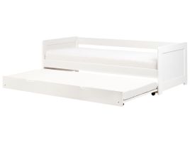 GRETA Trundle Bedframe Wood 90 x 200cm EU Single Bed White