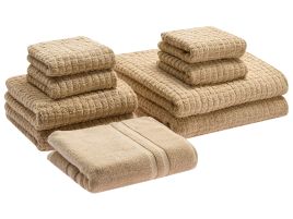 ITAA Set of 9 Towels Cotton Sand Beige