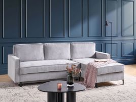 ROOKMERE Fabric 3 Seater L Shaped Corner Sofa - Grey, Right Hand Facing