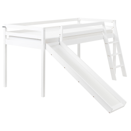 TAREN Single Wooden Mid Sleeper Bed - White