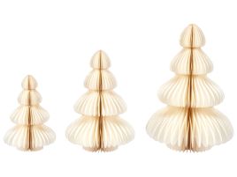 Set of 3 Decorative Christmas Trees Beige NILGIRI