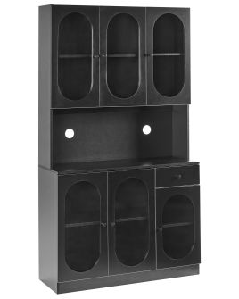 Display Cabinet LANGFORD Wood 100 cm 38 cm Black