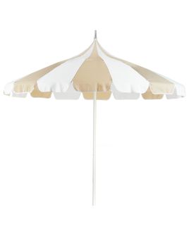 Garden Market Parasol Diameter 2.45 m Beige and White MINOA