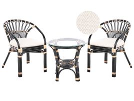 Bistro Set PECORINI Rattan Black