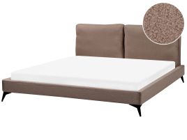 AMELLE Bedframe Boucle 180 x 200cm EU Super Kingsize Bed Brown