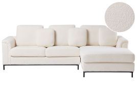 Left Hand Boucle Corner Sofa White OSLO