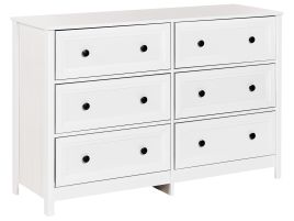 HEZEA White Chest of Drawers - Large-sized, 6 Drawers, Double