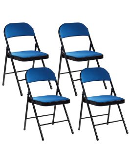 Set of 4 Folding Chairs SPARKS Blue