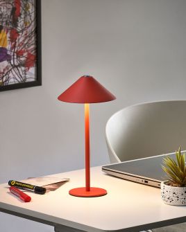 MAGEXI Wireless LED Table Lamp with Dimmer - Red
