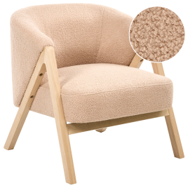 MERAVELLE Boucle Fabric Armchair - Beige