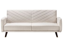 3 Seater Sofabed - LUNZA Faux Linen Light Beige