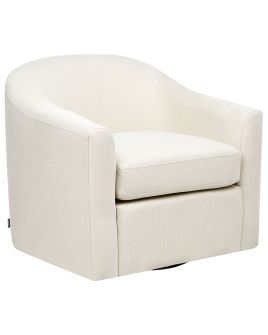 Swivel Armchair MAGNOR Fabric Light Beige