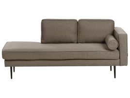 MIRAAMS Right Hand Fabric Chaise Lounge Brown