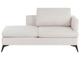 SIZVOE Right Hand Fabric Chaise Lounge Light Beige