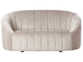 2 Seater Velvet Sofa Beige MALUNG