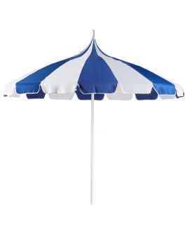 Garden Market Parasol Diameter 2.45 m Blue and White MINOA