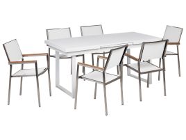 Garden Dining Set 6 Seater VALCANETTO/GROSSETO Metal White