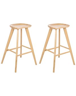 GATELEIGH Bar Stools Set of 2 - Light Brown