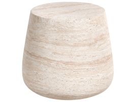 CRESWELLON Side Table Travertine Effect - Beige