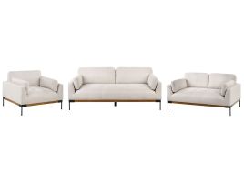 Fabric Living Room Set Light Beige SKAVEN