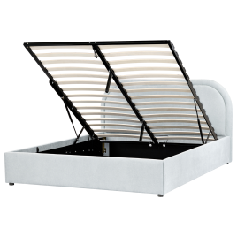 DUILLEN Double Fabric Ottoman Storage Bedframe - Light Blue